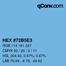 カラーコード: HEX #72B5E3 | qconv.com