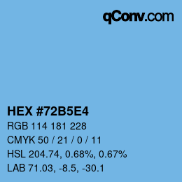 Color code: HEX #72B5E4 | qconv.com