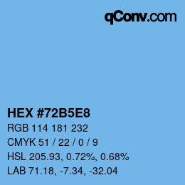 Color code: HEX #72B5E8 | qconv.com