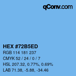 Color code: HEX #72B5ED | qconv.com