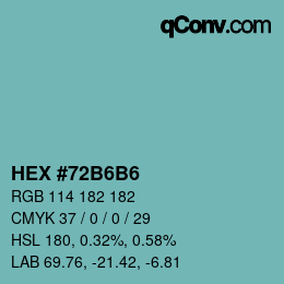 Color code: HEX #72B6B6 | qconv.com