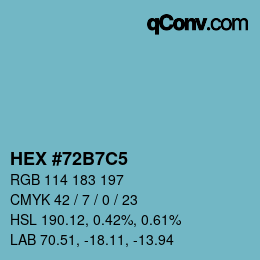 カラーコード: HEX #72B7C5 | qconv.com
