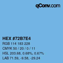 Color code: HEX #72B7E4 | qconv.com