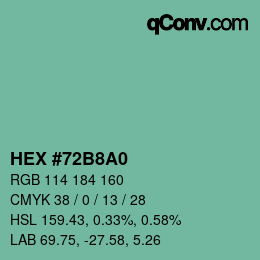 カラーコード: HEX #72B8A0 | qconv.com