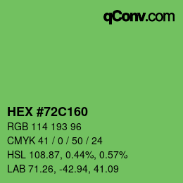 Color code: HEX #72C160 | qconv.com