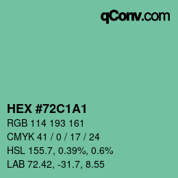 Code couleur: HEX #72C1A1 | qconv.com
