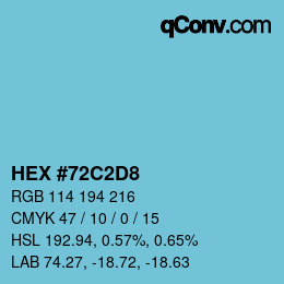Color code: HEX #72C2D8 | qconv.com