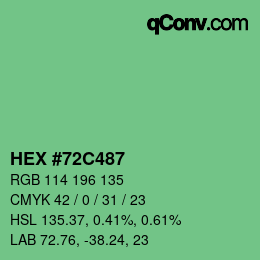 Color code: HEX #72C487 | qconv.com