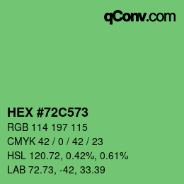 カラーコード: HEX #72C573 | qconv.com