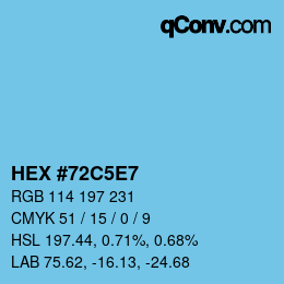 カラーコード: HEX #72C5E7 | qconv.com