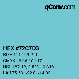 Color code: HEX #72C7D3 | qconv.com