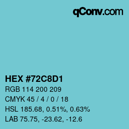 Color code: HEX #72C8D1 | qconv.com