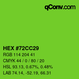 Color code: HEX #72CC29 | qconv.com