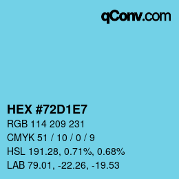 Color code: HEX #72D1E7 | qconv.com