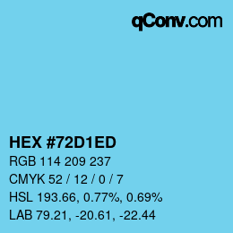 Color code: HEX #72D1ED | qconv.com