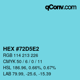 カラーコード: HEX #72D5E2 | qconv.com