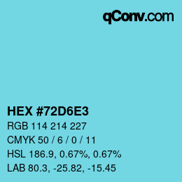 カラーコード: HEX #72D6E3 | qconv.com