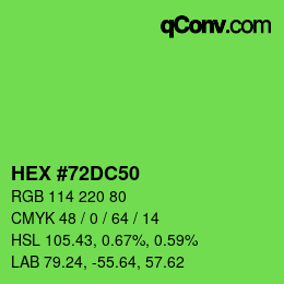 Código de color: HEX #72DC50 | qconv.com