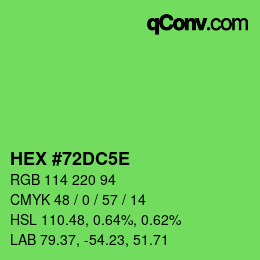 カラーコード: HEX #72DC5E | qconv.com