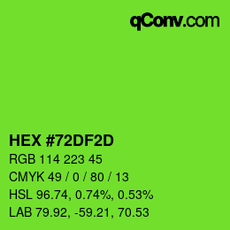 カラーコード: HEX #72DF2D | qconv.com