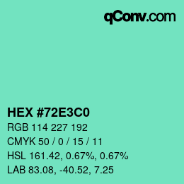 Color code: HEX #72E3C0 | qconv.com