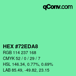 カラーコード: HEX #72EDA8 | qconv.com