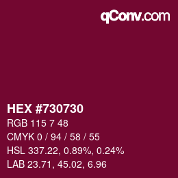 Color code: HEX #730730 | qconv.com