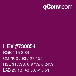颜色代码: HEX #730854 | qconv.com