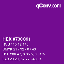 Color code: HEX #730C91 | qconv.com