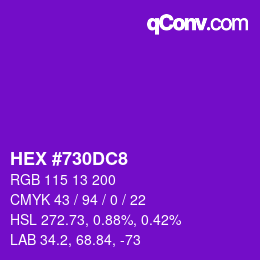 Color code: HEX #730DC8 | qconv.com