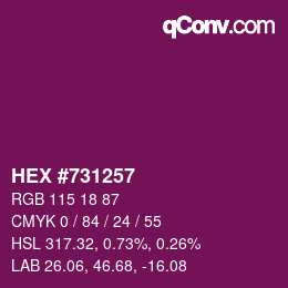Color code: HEX #731257 | qconv.com