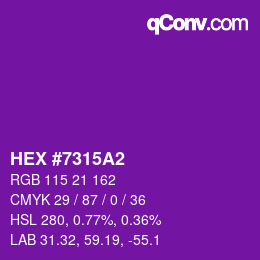 Color code: HEX #7315A2 | qconv.com