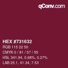 Color code: HEX #731632 | qconv.com