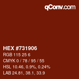 カラーコード: HEX #731906 | qconv.com