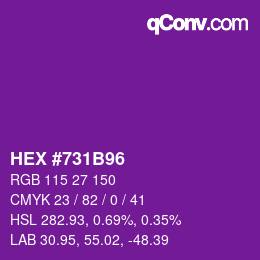 Color code: HEX #731B96 | qconv.com