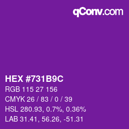Color code: HEX #731B9C | qconv.com