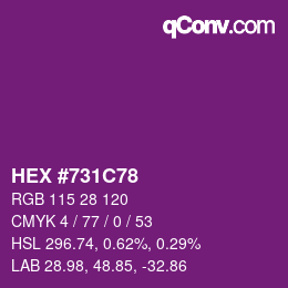 Farbcode: HEX #731C78 | qconv.com
