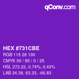 Color code: HEX #731CBE | qconv.com