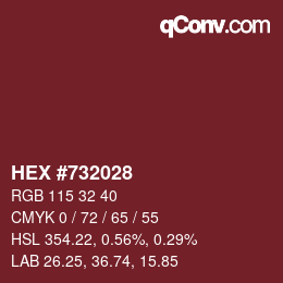 Color code: HEX #732028 | qconv.com
