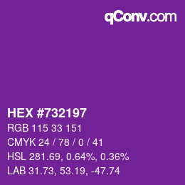 Farbcode: HEX #732197 | qconv.com