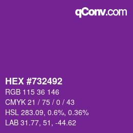カラーコード: HEX #732492 | qconv.com