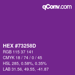 Color code: HEX #73258D | qconv.com