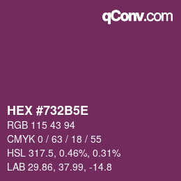 颜色代码: HEX #732B5E | qconv.com