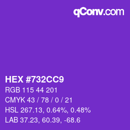 Color code: HEX #732CC9 | qconv.com