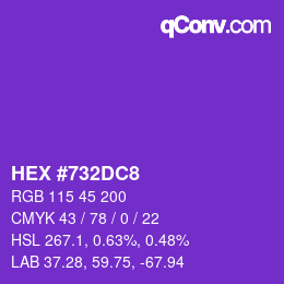 颜色代码: HEX #732DC8 | qconv.com