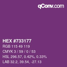 カラーコード: HEX #733177 | qconv.com