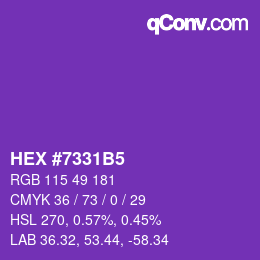 Color code: HEX #7331B5 | qconv.com