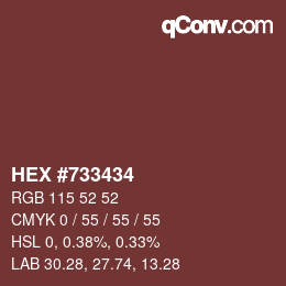 カラーコード: HEX #733434 | qconv.com