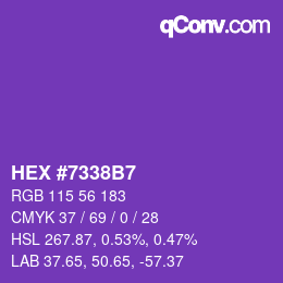 カラーコード: HEX #7338B7 | qconv.com