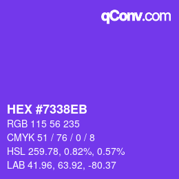 颜色代码: HEX #7338EB | qconv.com